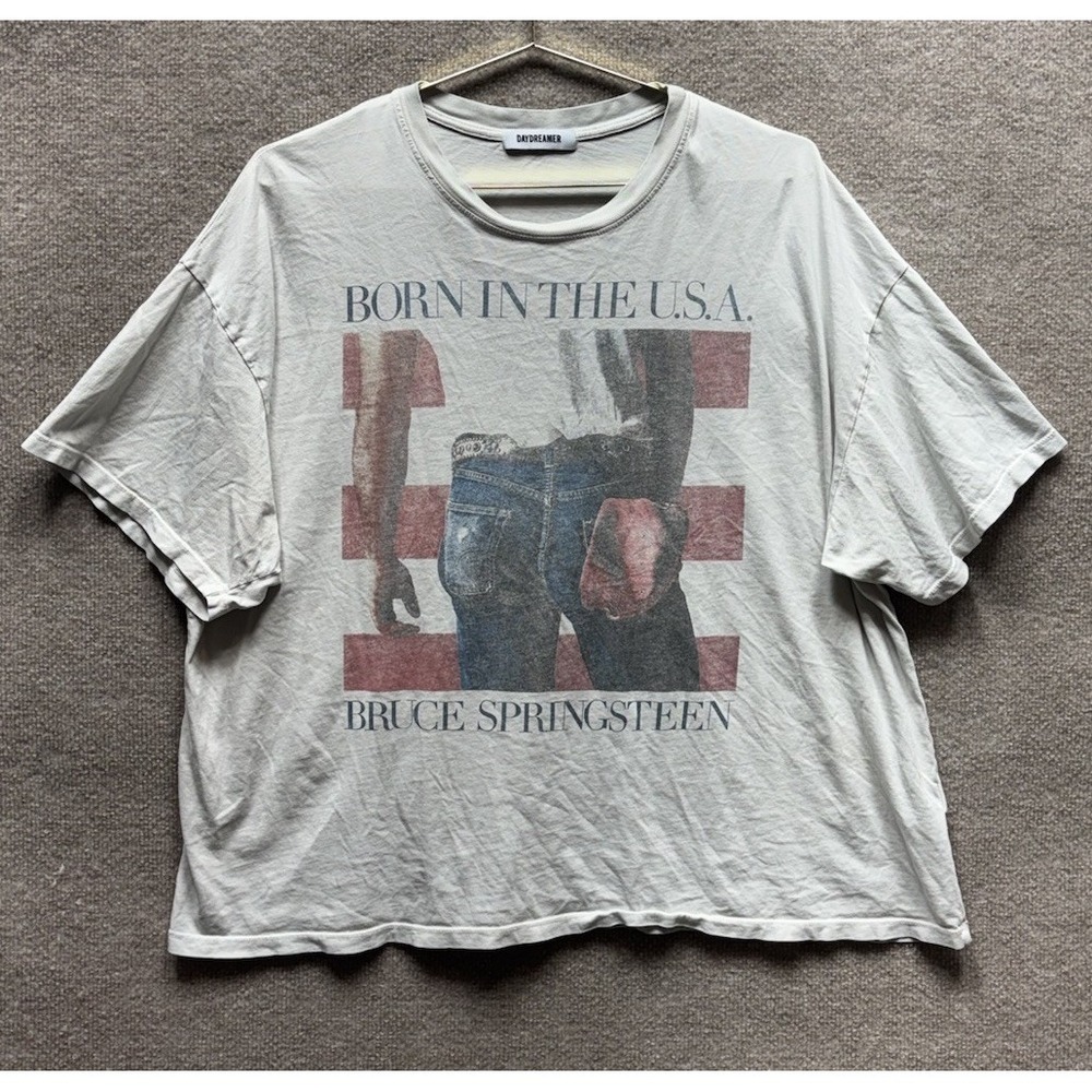 DAYDREAMER T-Shirt White One Size Vintage Bruce Springsteen Born in The USA Tee